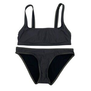 Madewell Size Small Gray Second Wave Classic Bikini Contrast-Stitched Edition